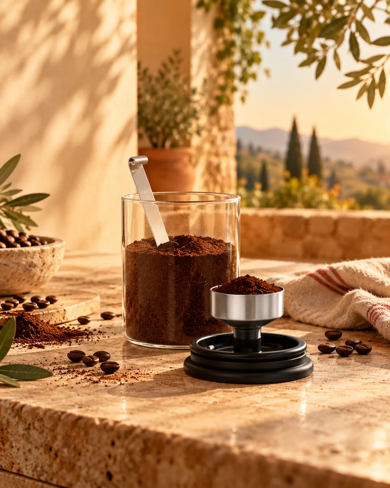 Frasco para café con tapa moka